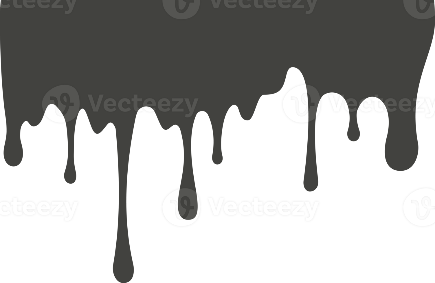 Melted drips and liquid paint drops. Current chocolate, ink, honey or syrup. Oil and cream blobs png