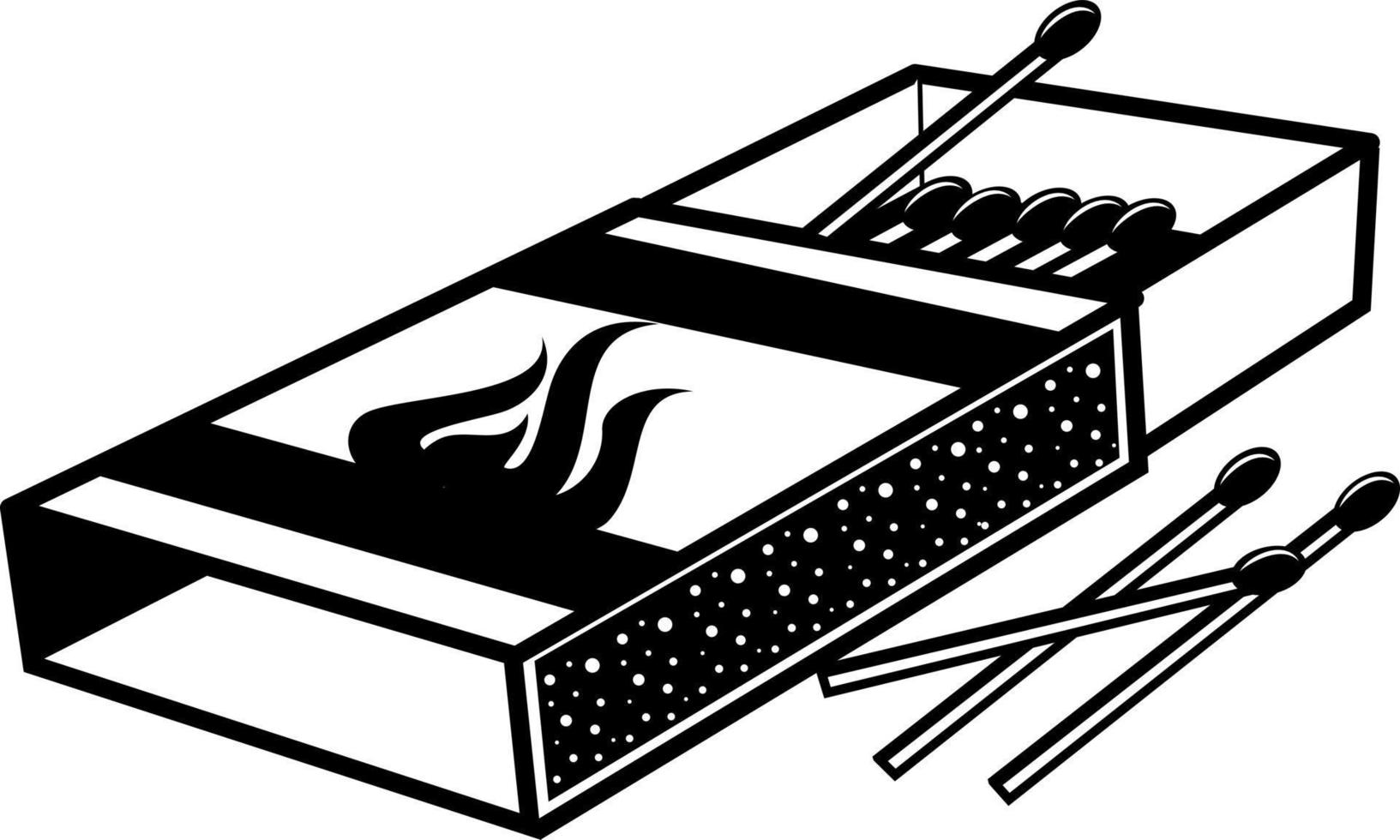 Black And White Image Of Matches vector