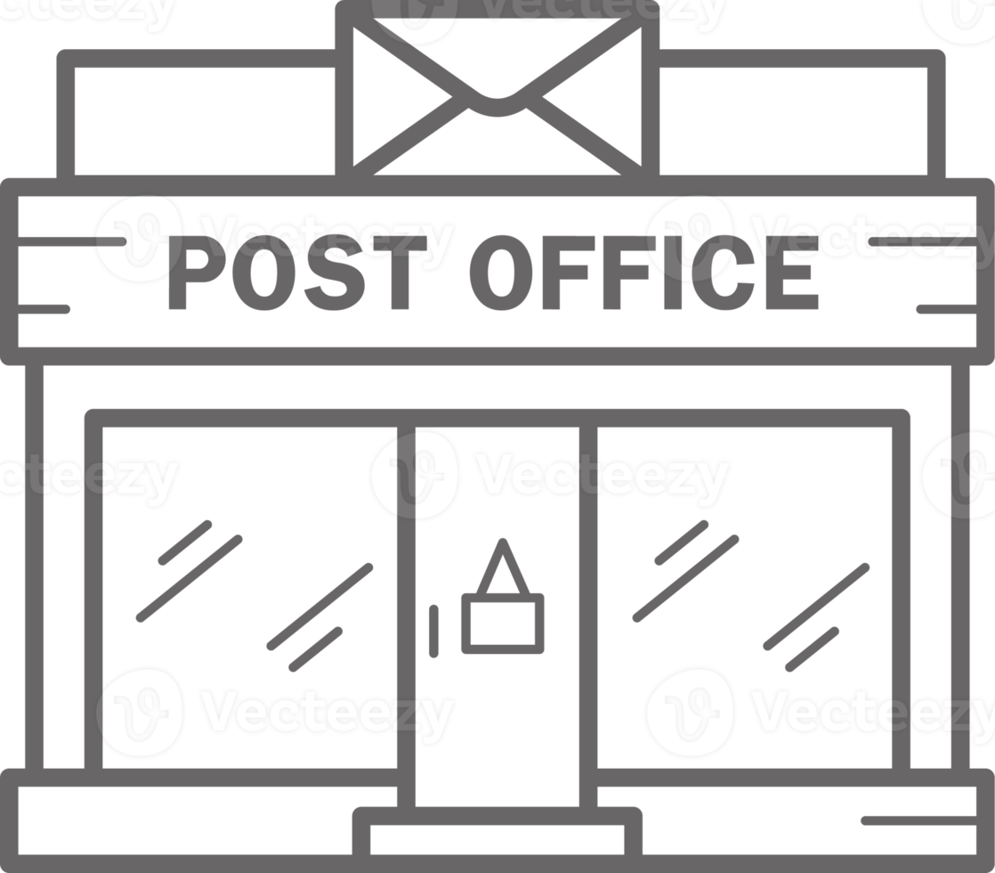 Post Büro Gebäude Linie Symbol. städtisch die Architektur Element png