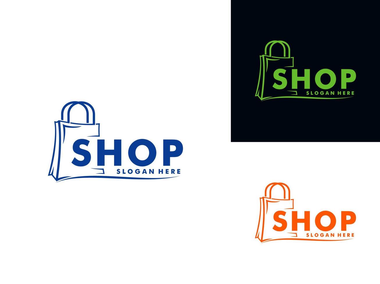 Shop logo, Good shop logo with shopping bag vector , Online Shop logo vector template
