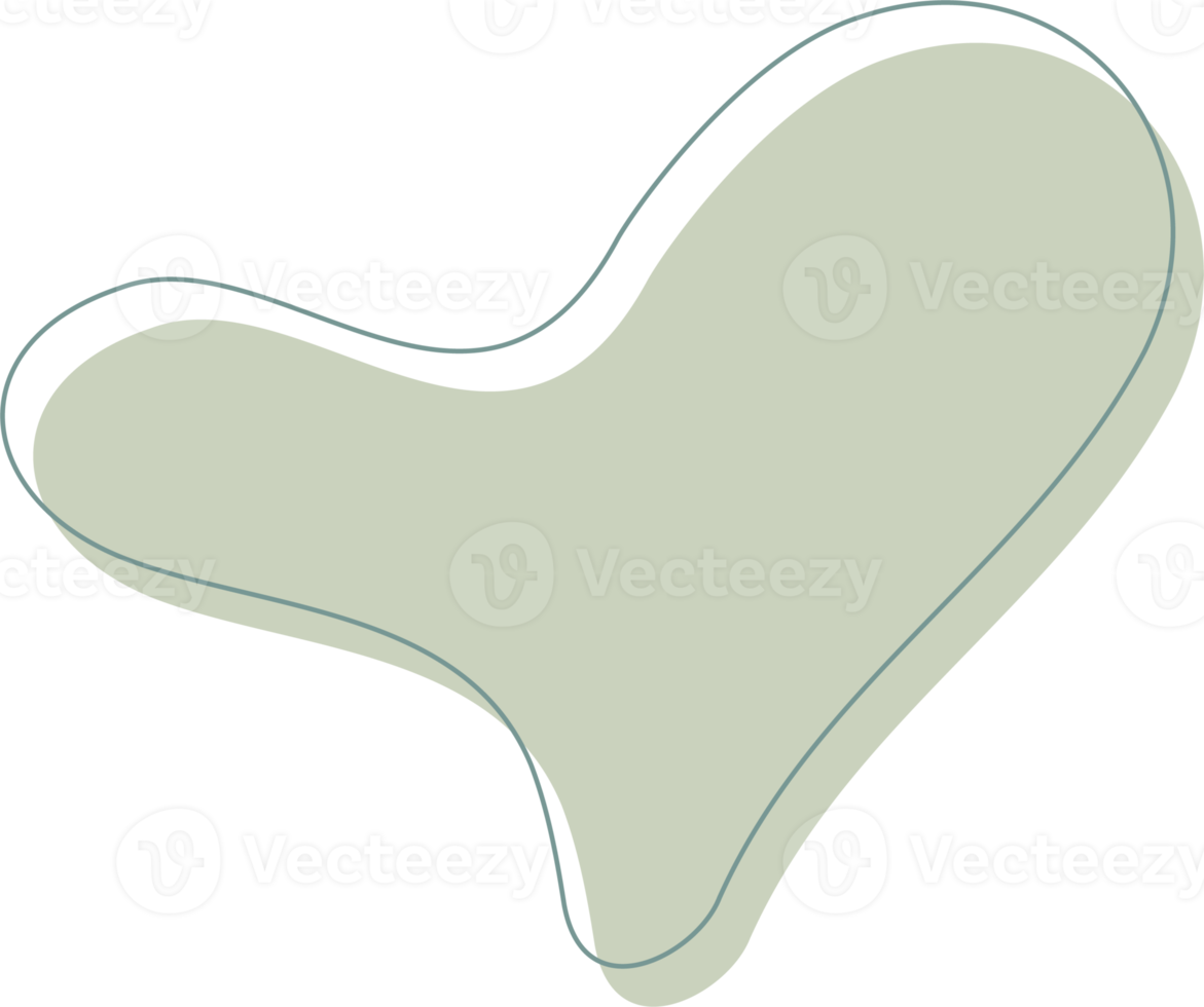 vert biologique forme. abstrait amibe taches dans minimal branché conception avec contour cercles. formes pour affiche récit cadres png