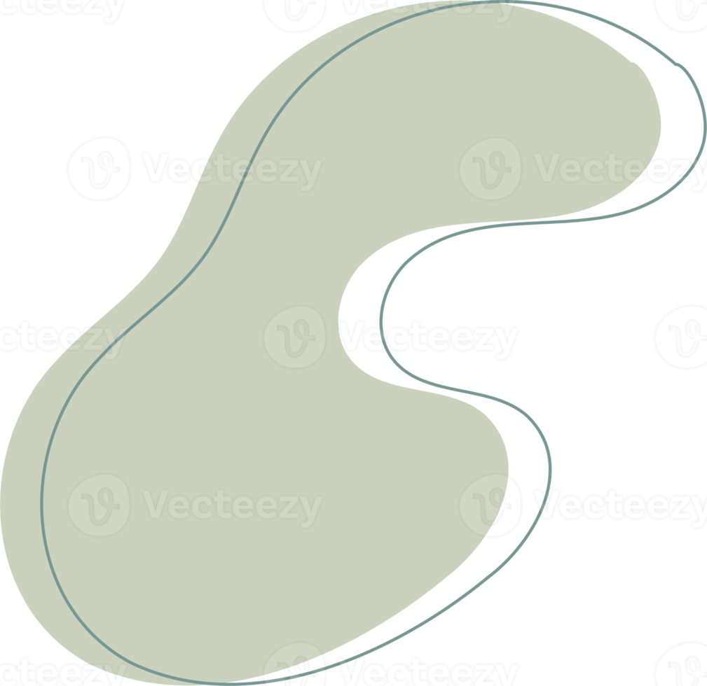 Green organic shape. Abstract amoeba blots in minimal trendy design with outline circles. Forms for poster story frames png