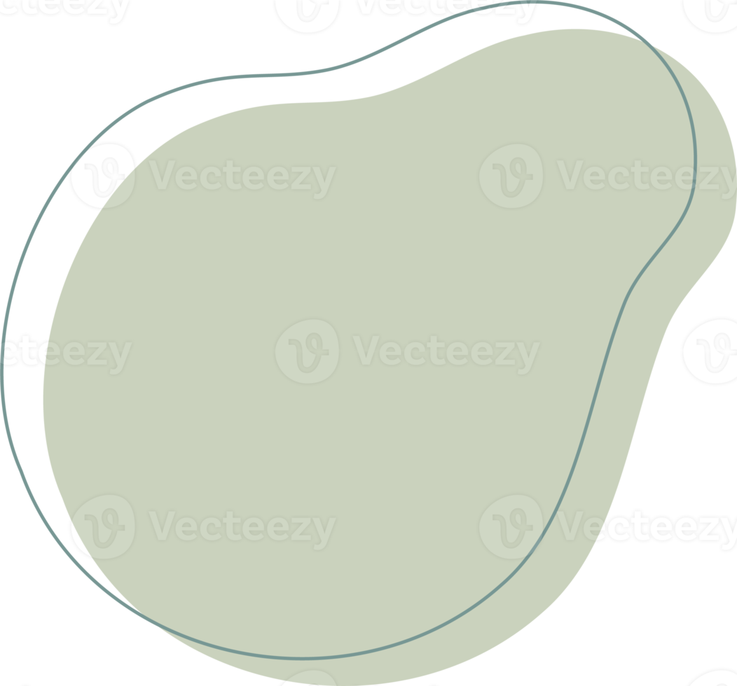 grön organisk form. abstrakt amöba blottar i minimal trendig design med översikt cirklar. former för affisch berättelse ramar png