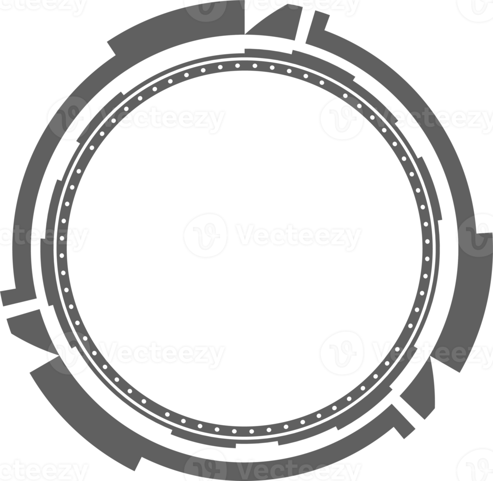 hud trogen element. abstrakt optisk syfte. cirkel geometrisk form för virtuell gränssnitt och spel. kamera sökare för prickskytt vapen png