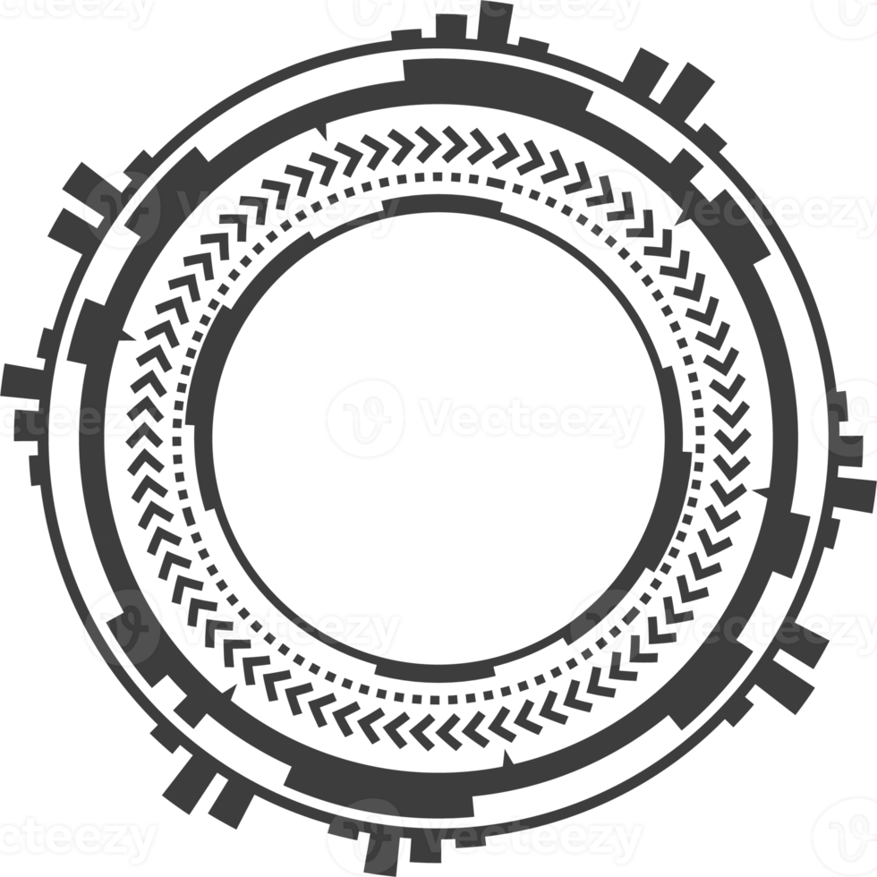 hud futuristische element. abstract optisch doel. cirkel meetkundig vorm voor virtueel koppel en spellen. camera zoeker voor scherpschutter wapen png