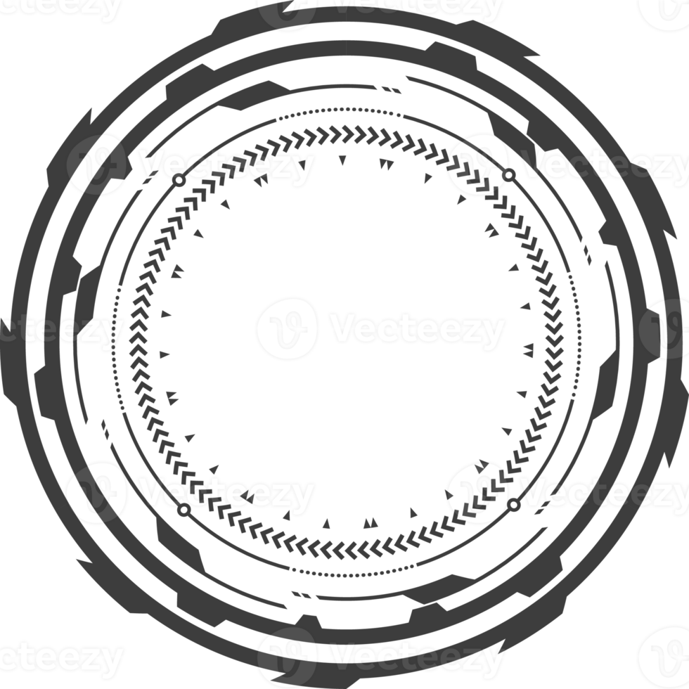 hud futuriste élément. abstrait optique but. cercle géométrique forme pour virtuel interface et Jeux. caméra viseur pour tireur d'élite arme png