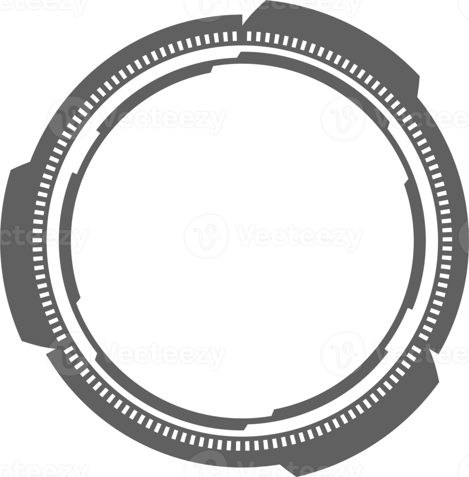 hud futuristisch Element. abstrakt optisch Ziel. Kreis geometrisch gestalten zum virtuell Schnittstelle und Spiele. Kamera Sucher zum Scharfschütze Waffe png