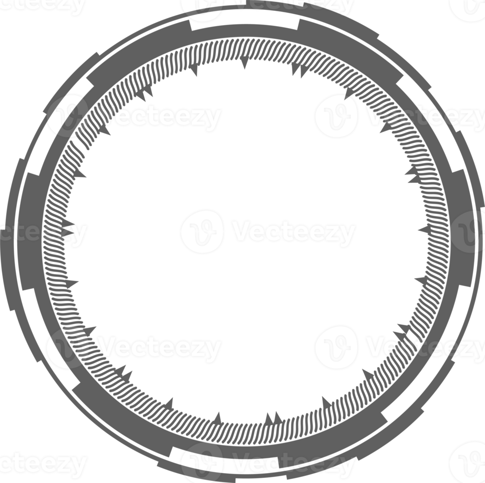 hud futuristisch Element. abstrakt optisch Ziel. Kreis geometrisch gestalten zum virtuell Schnittstelle und Spiele. Kamera Sucher zum Scharfschütze Waffe png