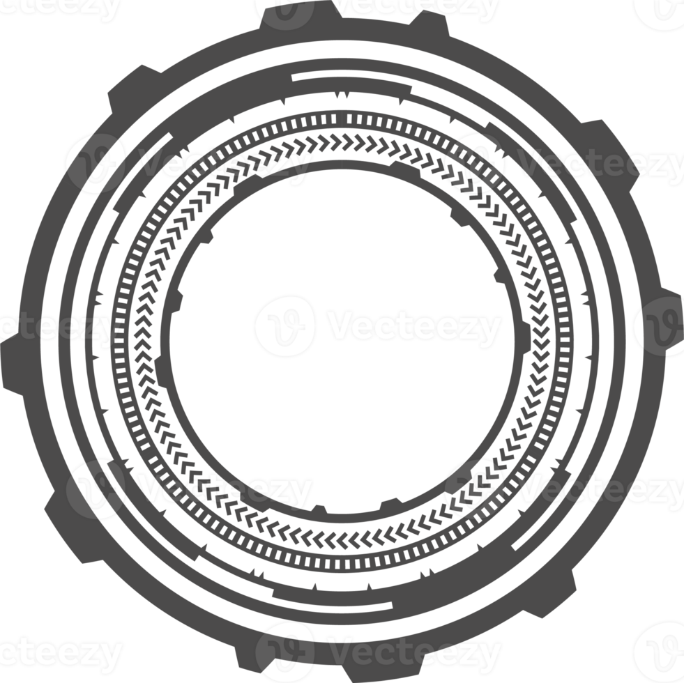 hud futuristisch Element. abstrakt optisch Ziel. Kreis geometrisch gestalten zum virtuell Schnittstelle und Spiele. Kamera Sucher zum Scharfschütze Waffe png