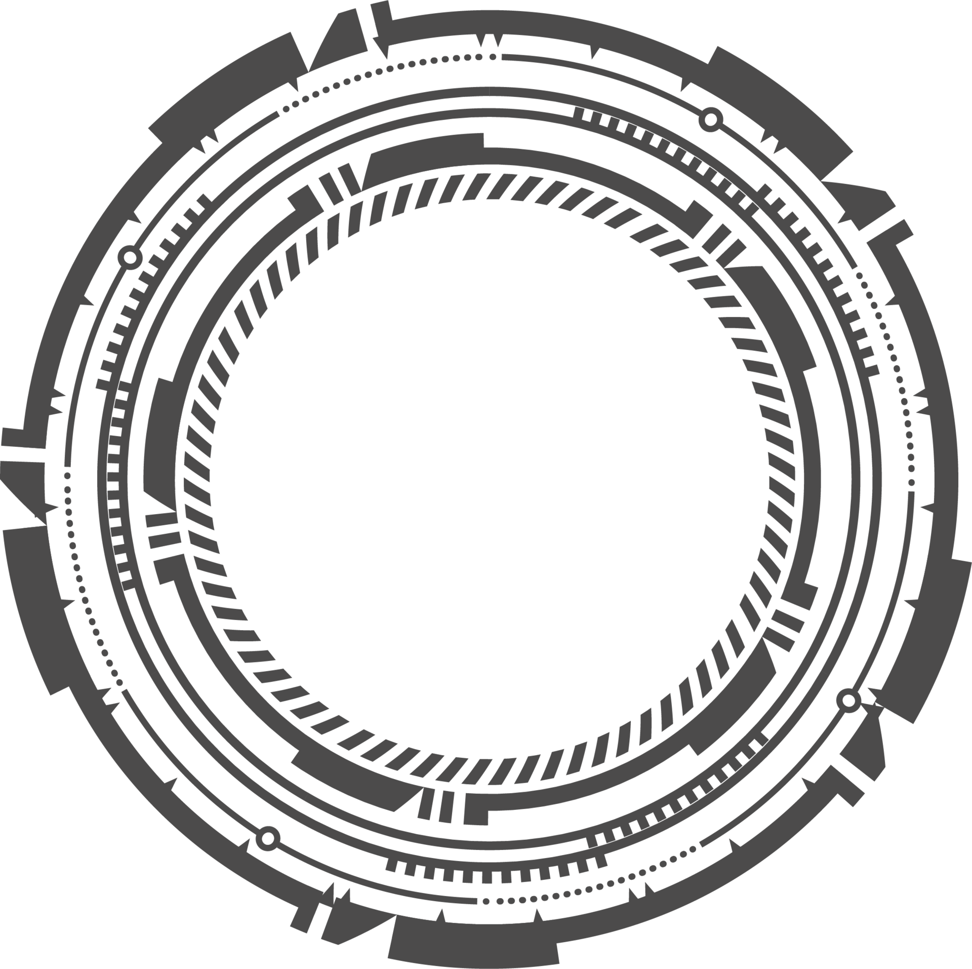HUD futuristic element. Abstract optical aim. Circle geometric shape