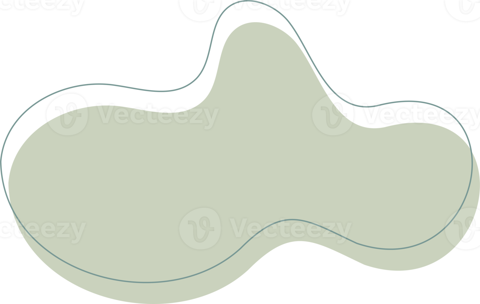 vert biologique forme. abstrait amibe taches dans minimal branché conception avec contour cercles. formes pour affiche récit cadres png