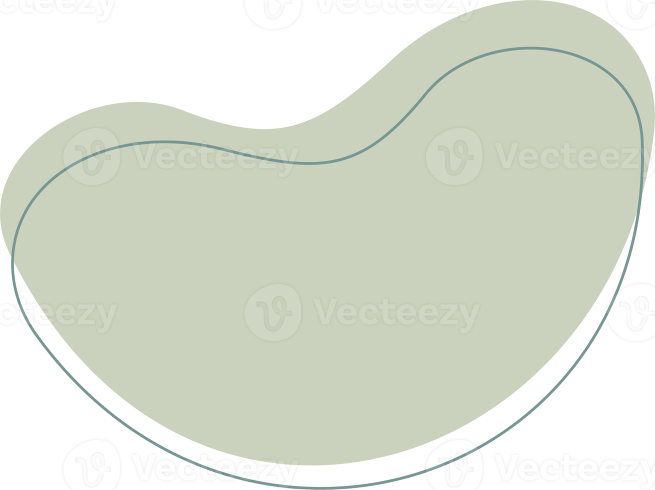 Green organic shape. Abstract amoeba blots in minimal trendy design with outline circles. Forms for poster story frames png