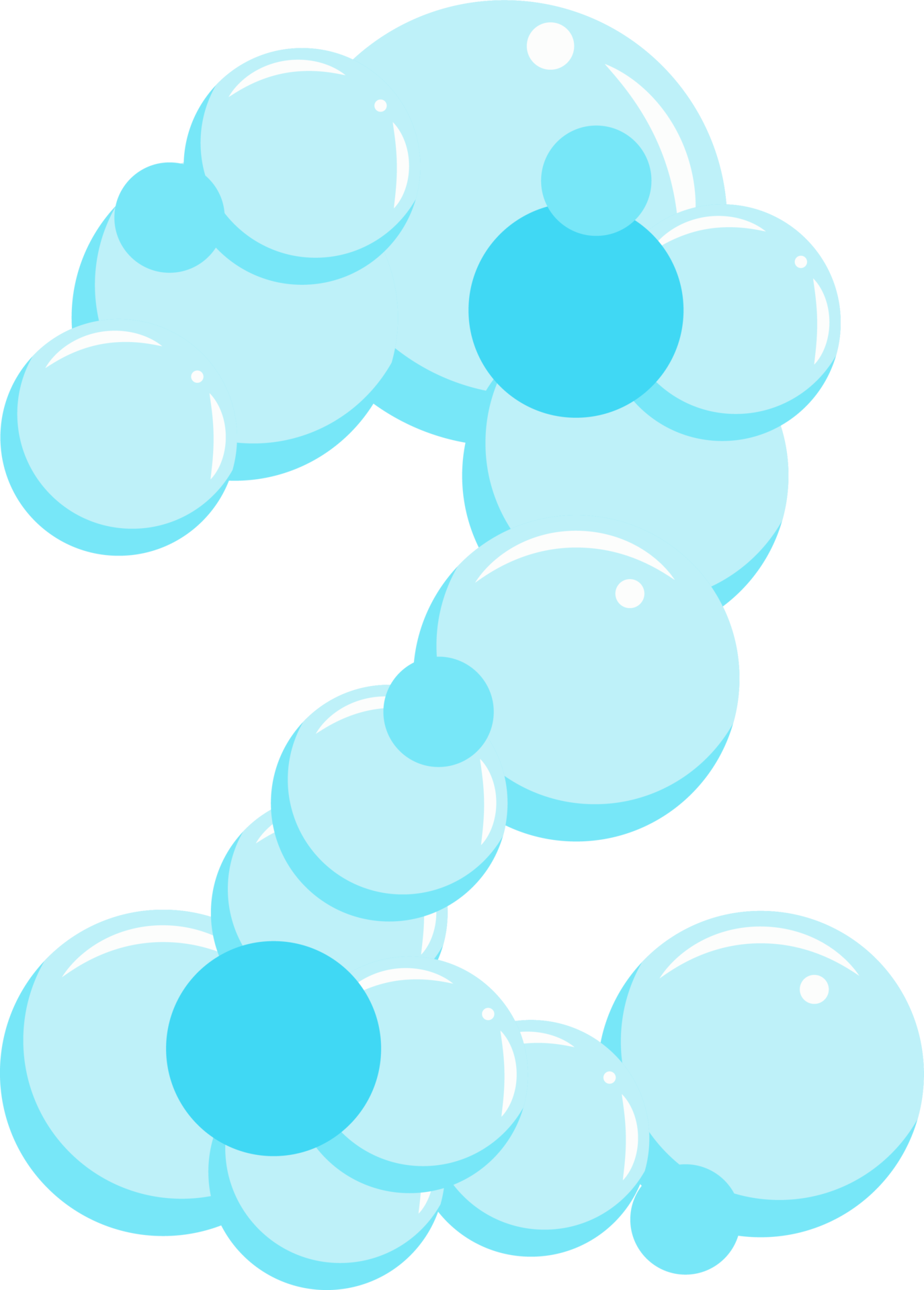 Soap bubble number 2. Two water suds figure. Cartoon font 22926391 PNG