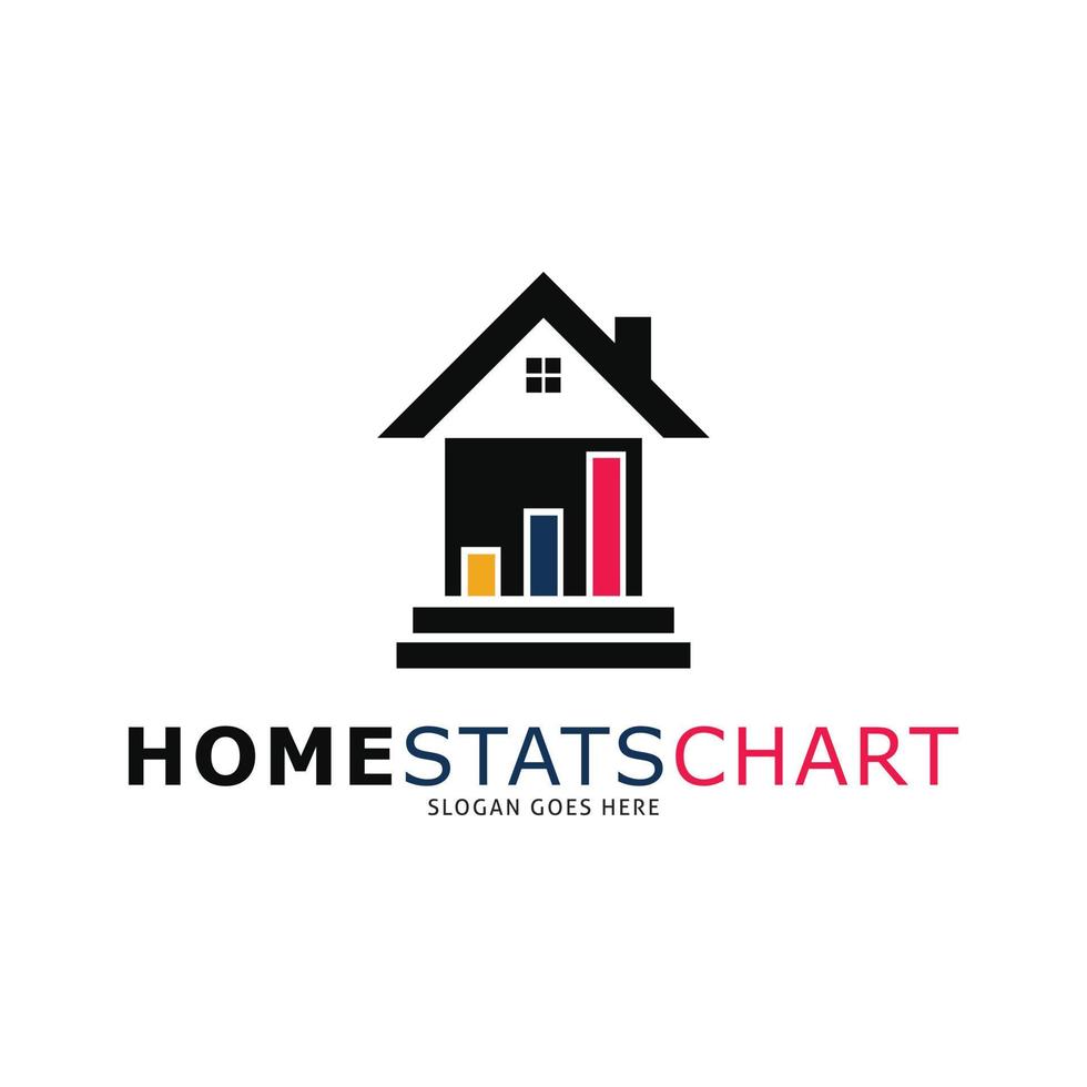 Home Statistics Chart Icon Vector Logo Template Illustration Design