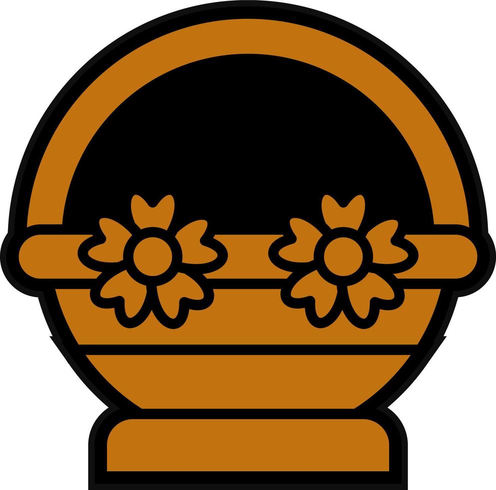 Flower Basket Vector Icon Design