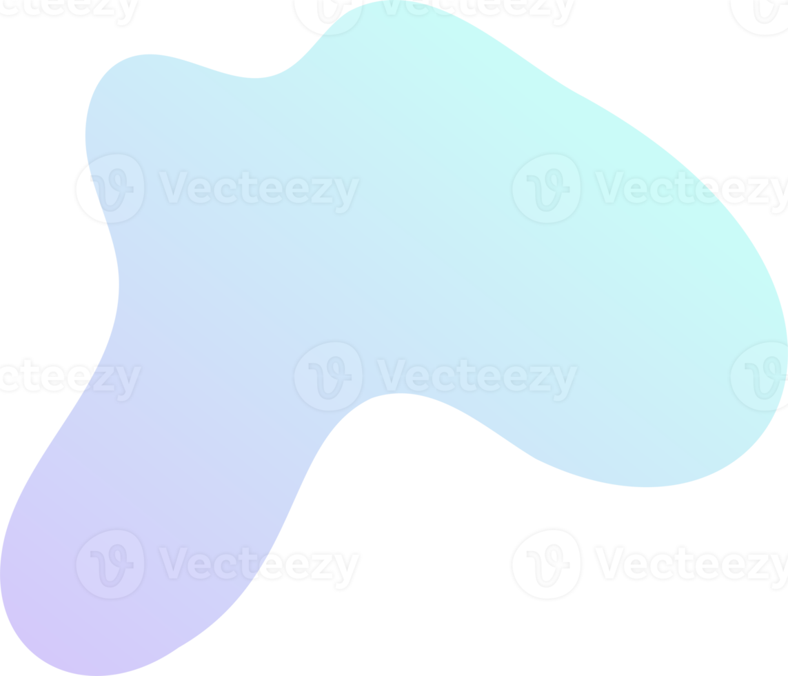 Abstract fluid shape. Gradient liquid element. Amoeba splash design png