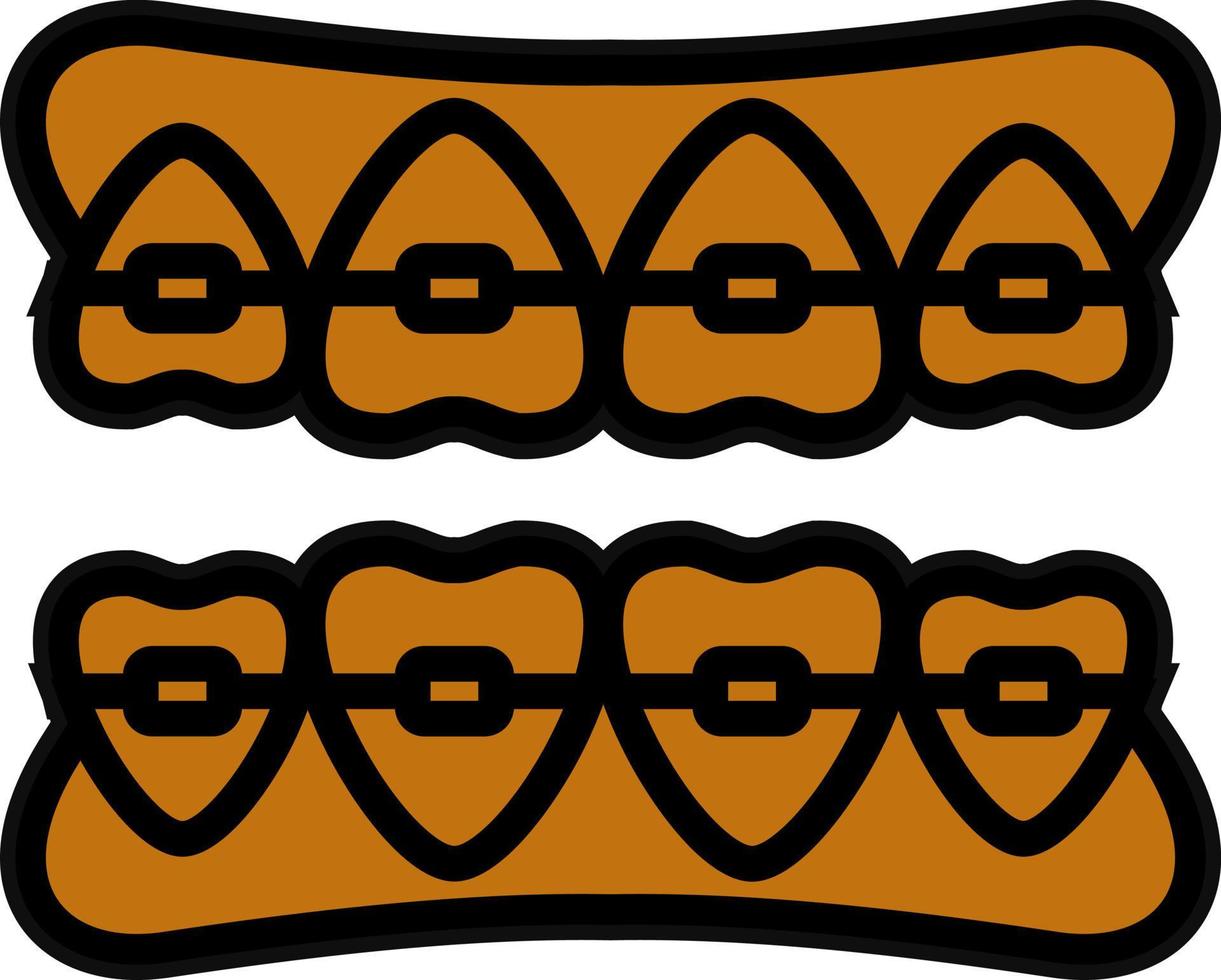 Tooth Braces Vector Icon Design