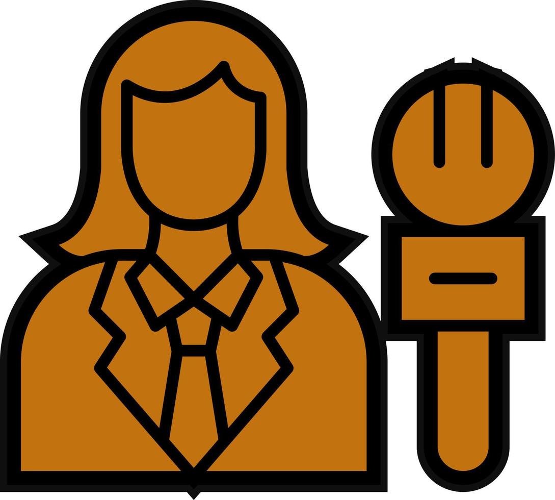 Female Journalist Vector Icon Design