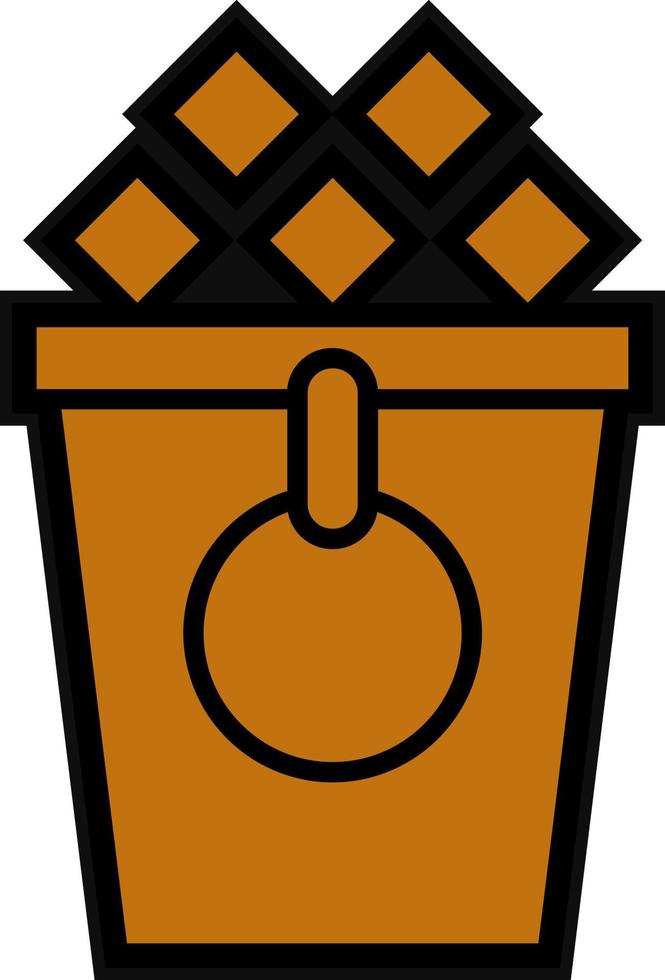 Ice Bucket Vector Icon Design