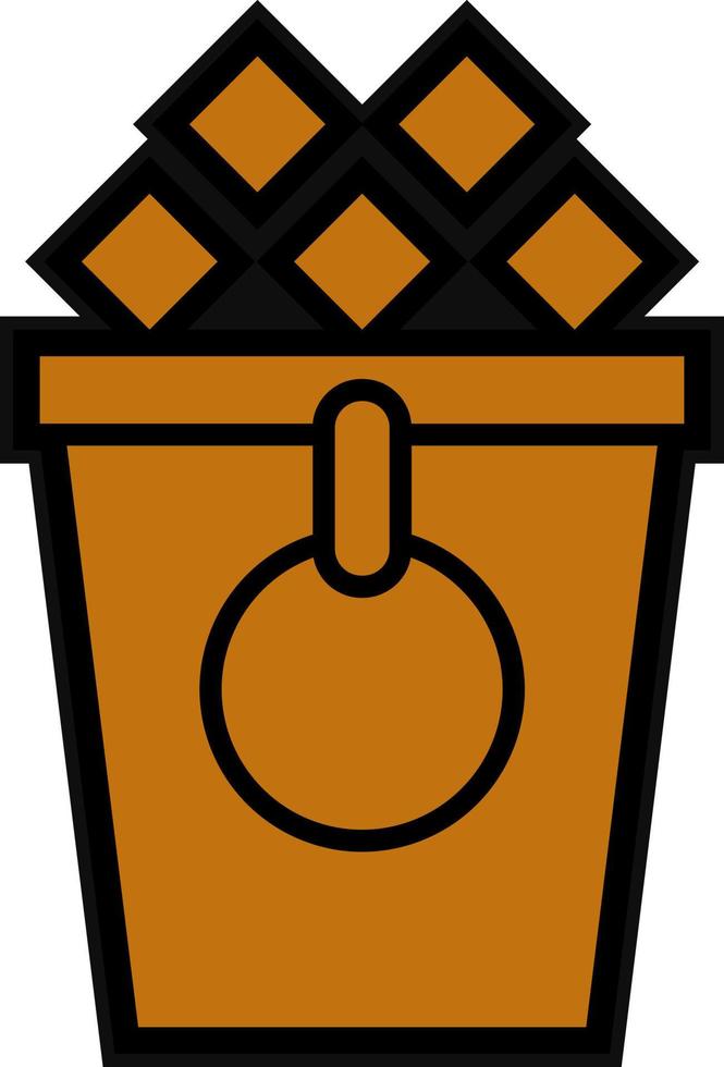 Ice Bucket Vector Icon Design