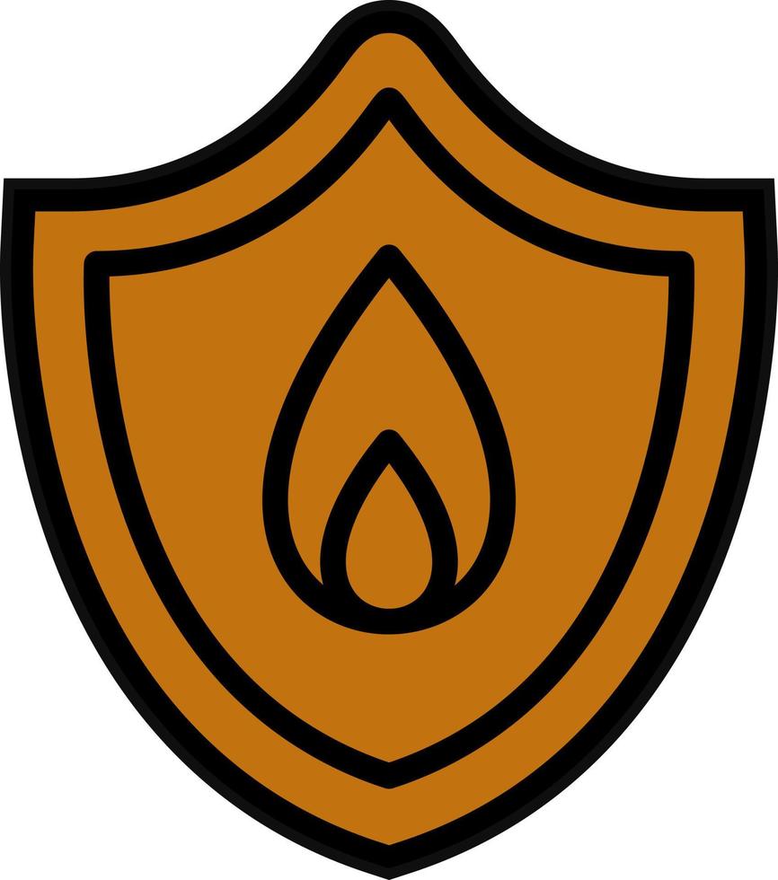 Fire Shield Vector Icon Design