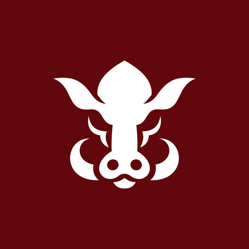 Boar head beast simple logo design vector