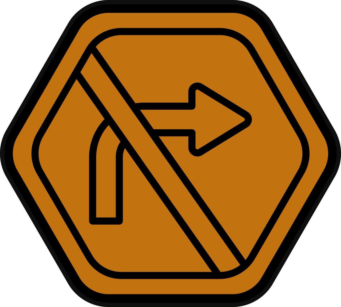 No Right Turn Vector Icon Design
