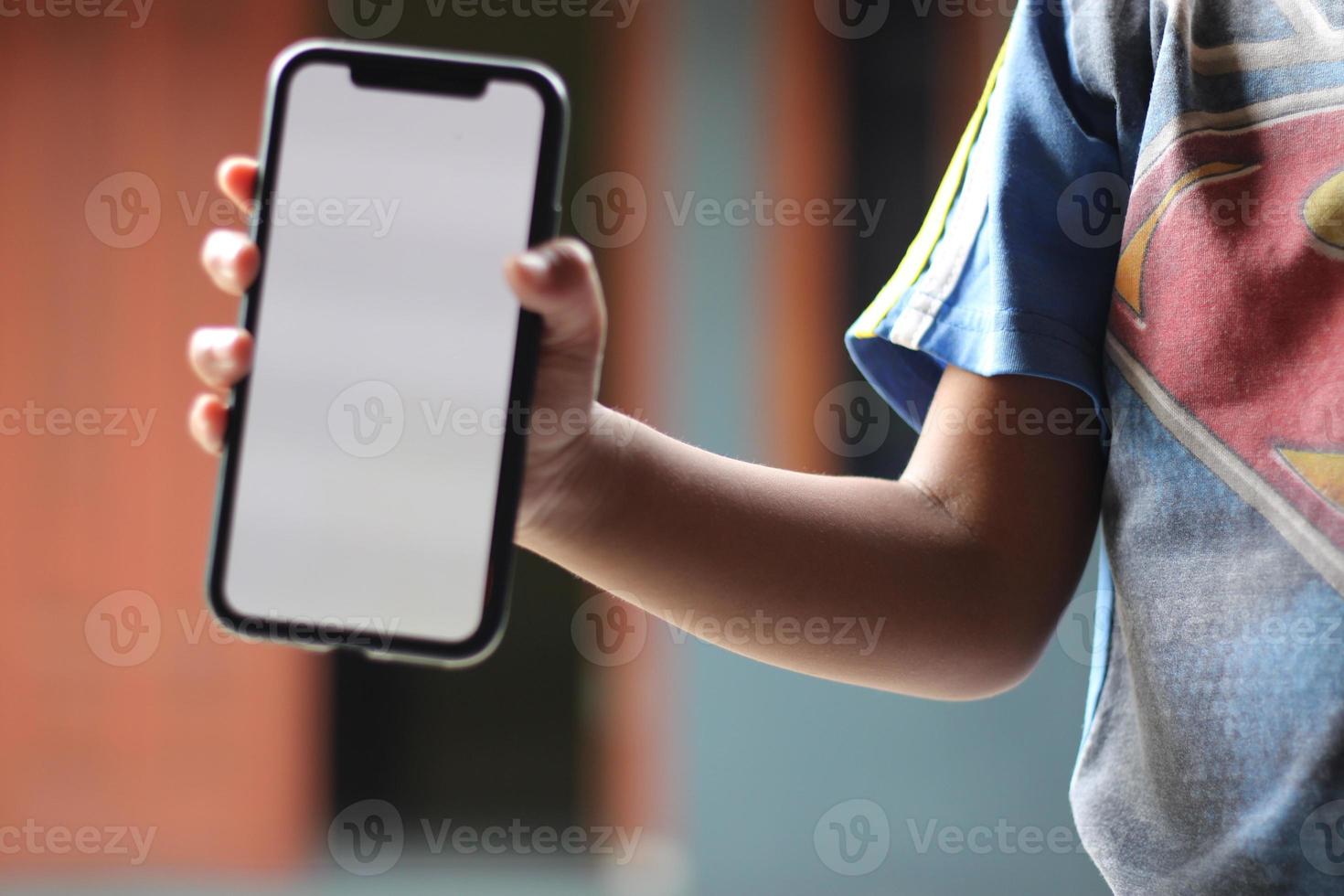 Photo of an empty cell phone held in hand