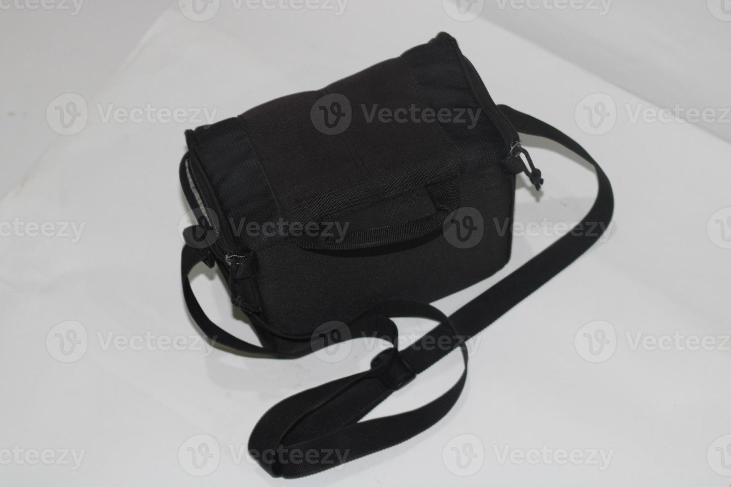 Photo of a black bag on a white background