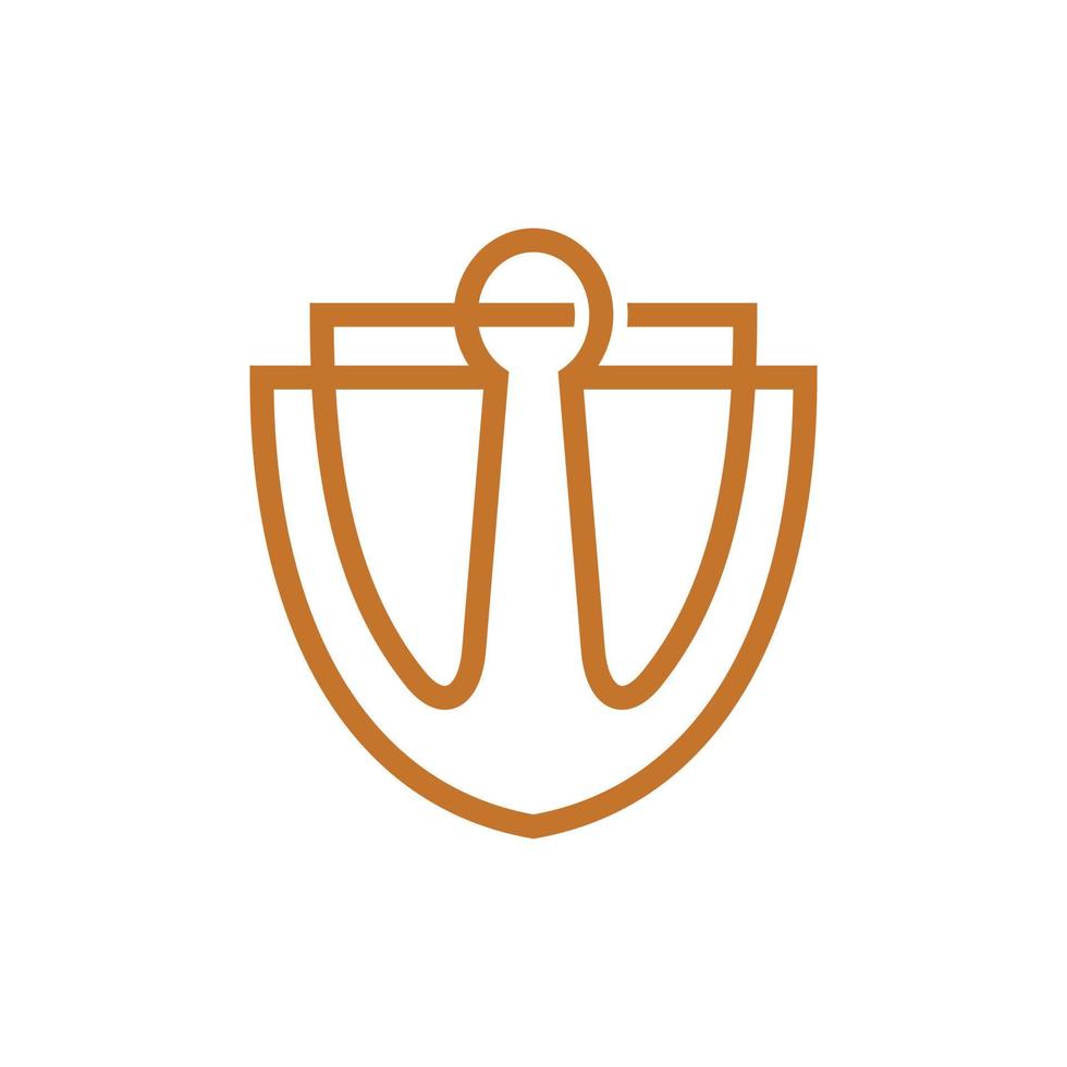 Shield keyhole modern line creative logo vector