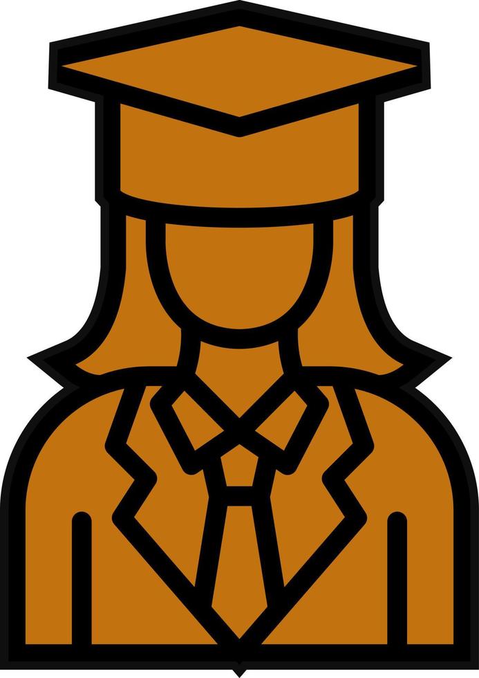 Female Graduate Vector Icon Design