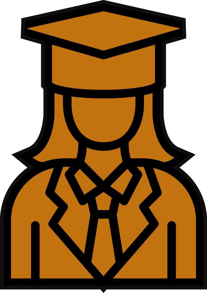 hembra graduado vector icono diseño