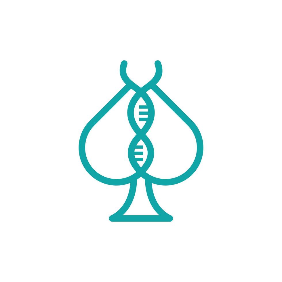 Ace of spade dna line simple logo vector