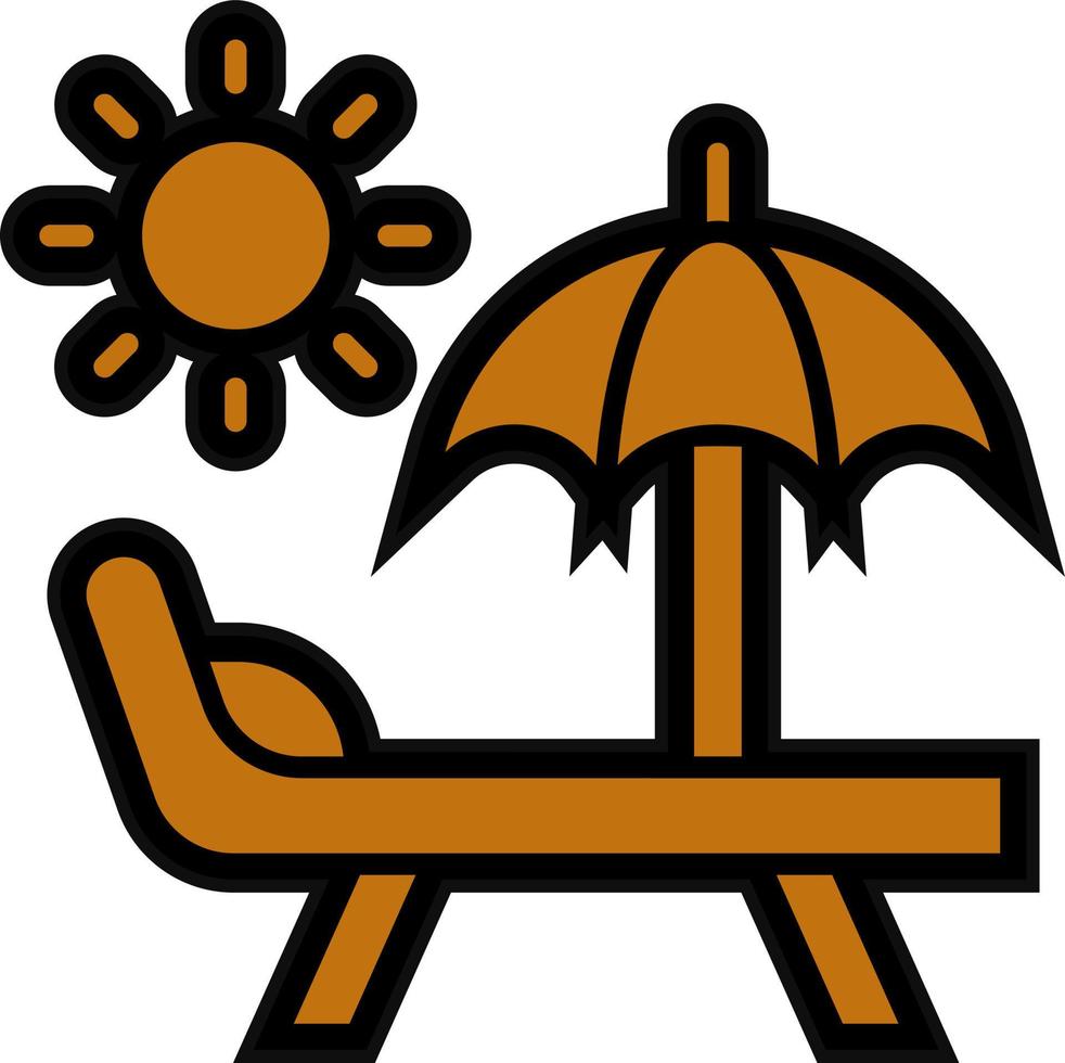 Sun Bed Vector Icon Design