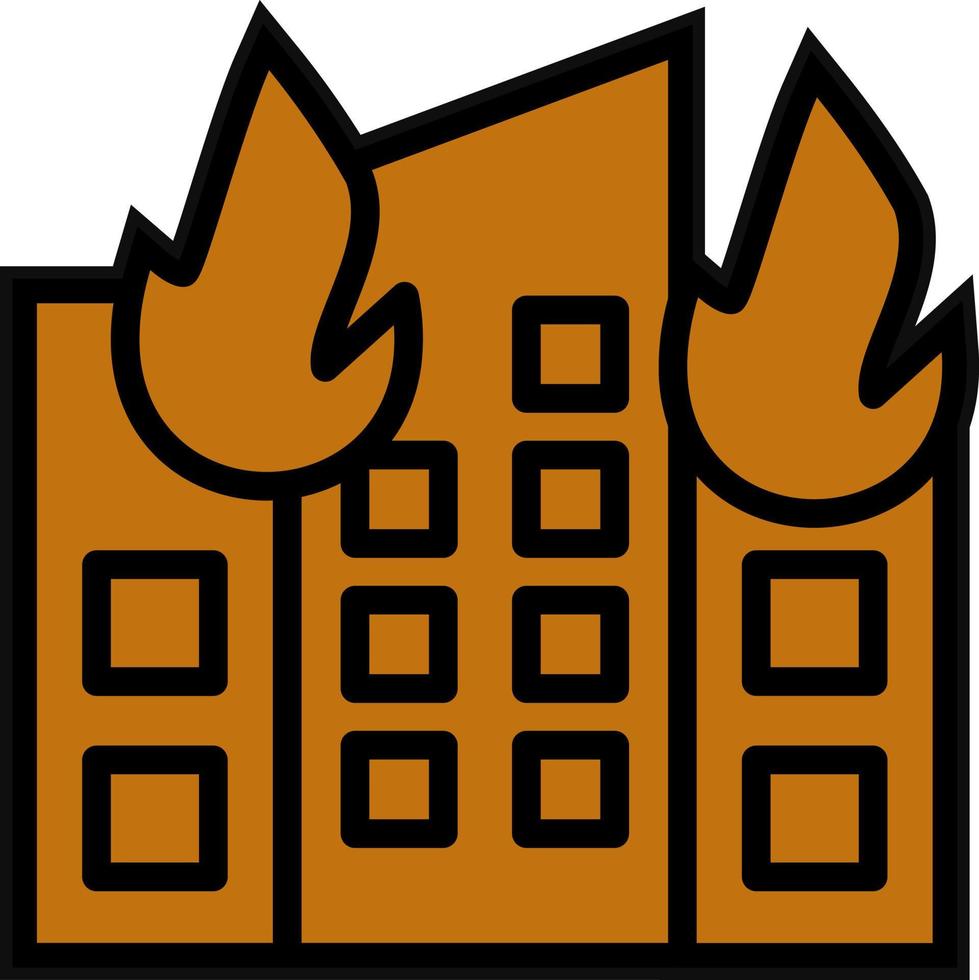 Building Fire Vector Icon Design