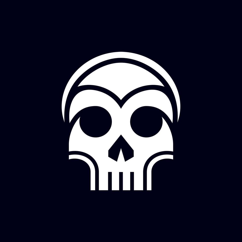 Human skull head modern simple logo vector