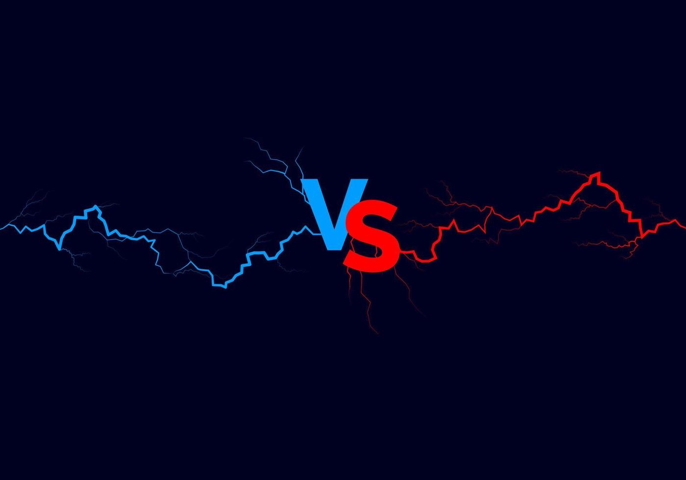 Versus background. Blue and red forces lights with text VS. Vector