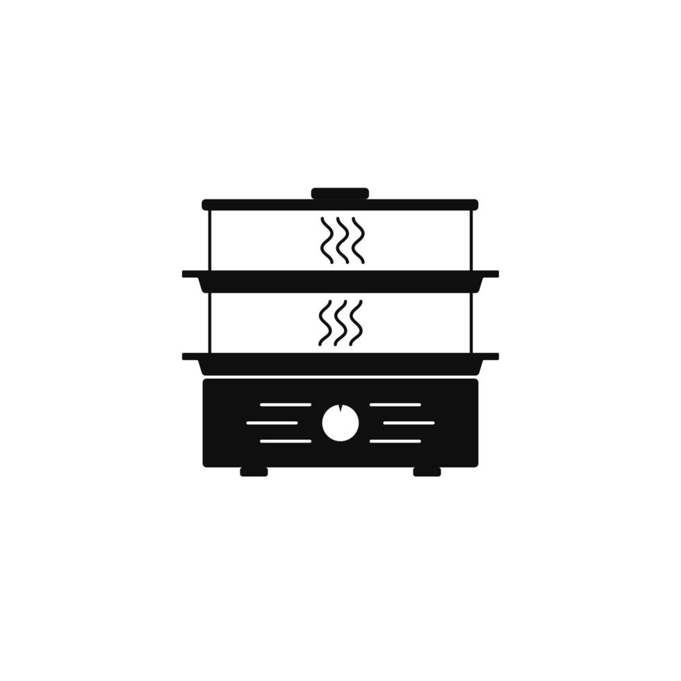 Steamer simple icon. Kitchen appliance. Vector illustration isolated on white