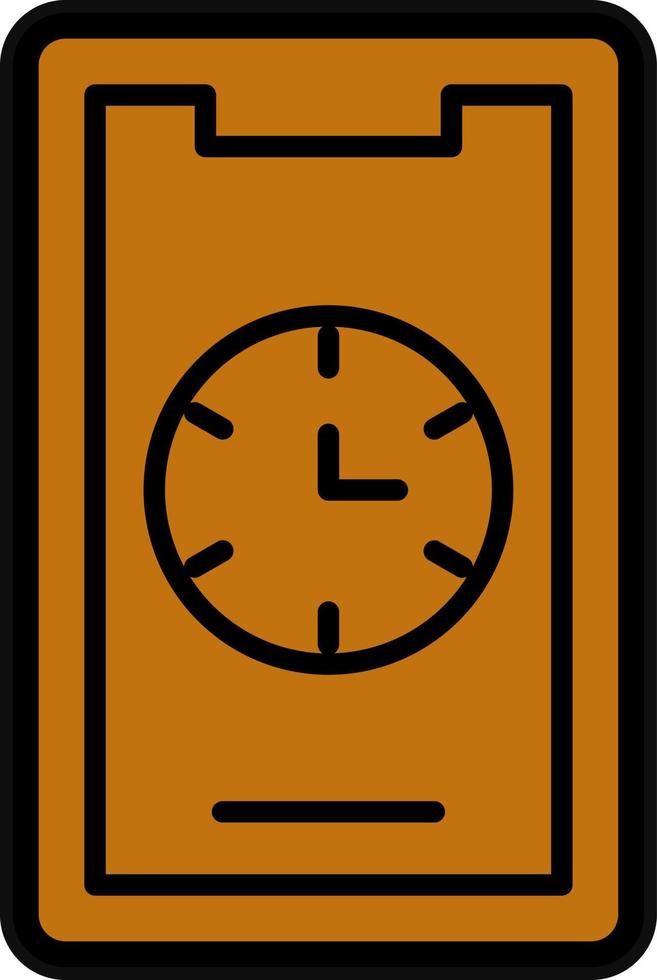 Mobile Clock Vector Icon Design