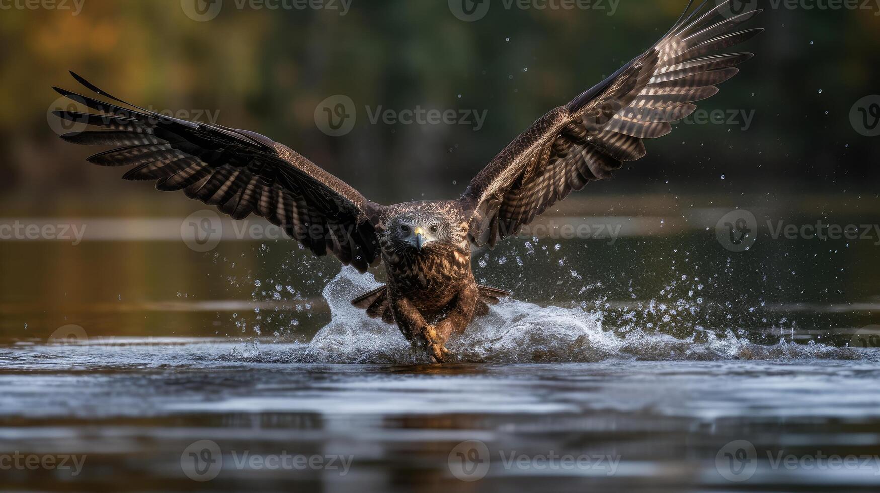 image of eagle with a fierce expression photo
