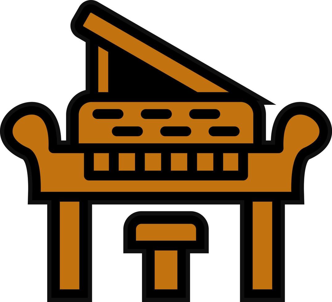 Wooden Piano Vector Icon Design