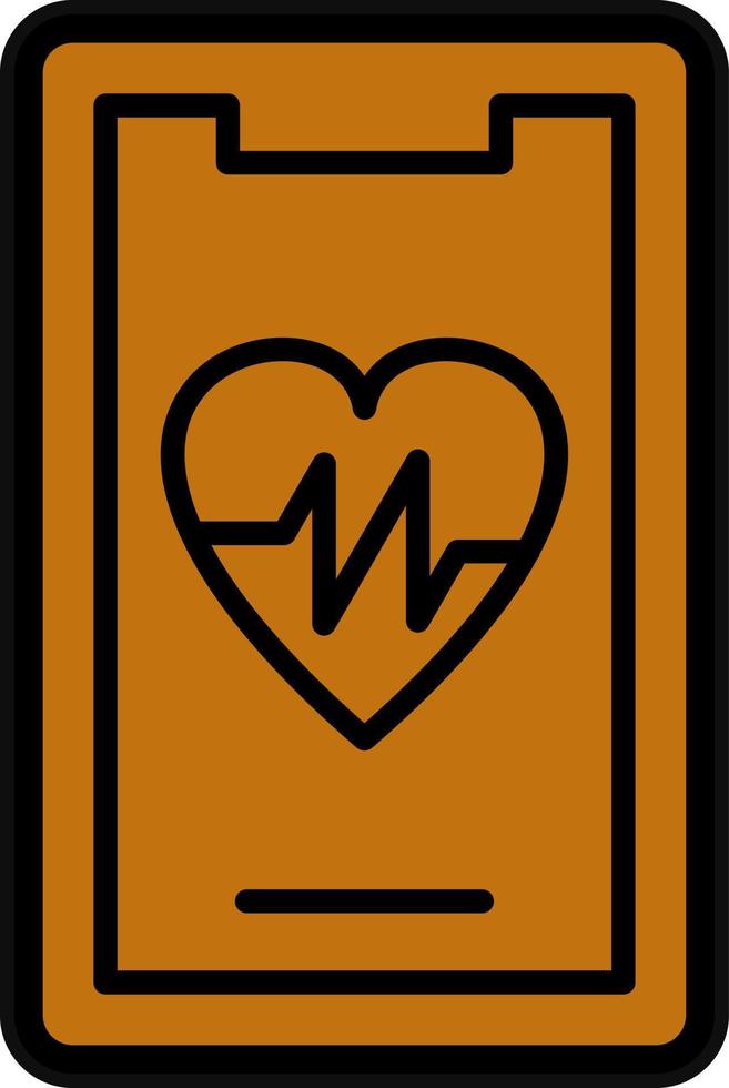 Mobile Heart Rate Vector Icon Design