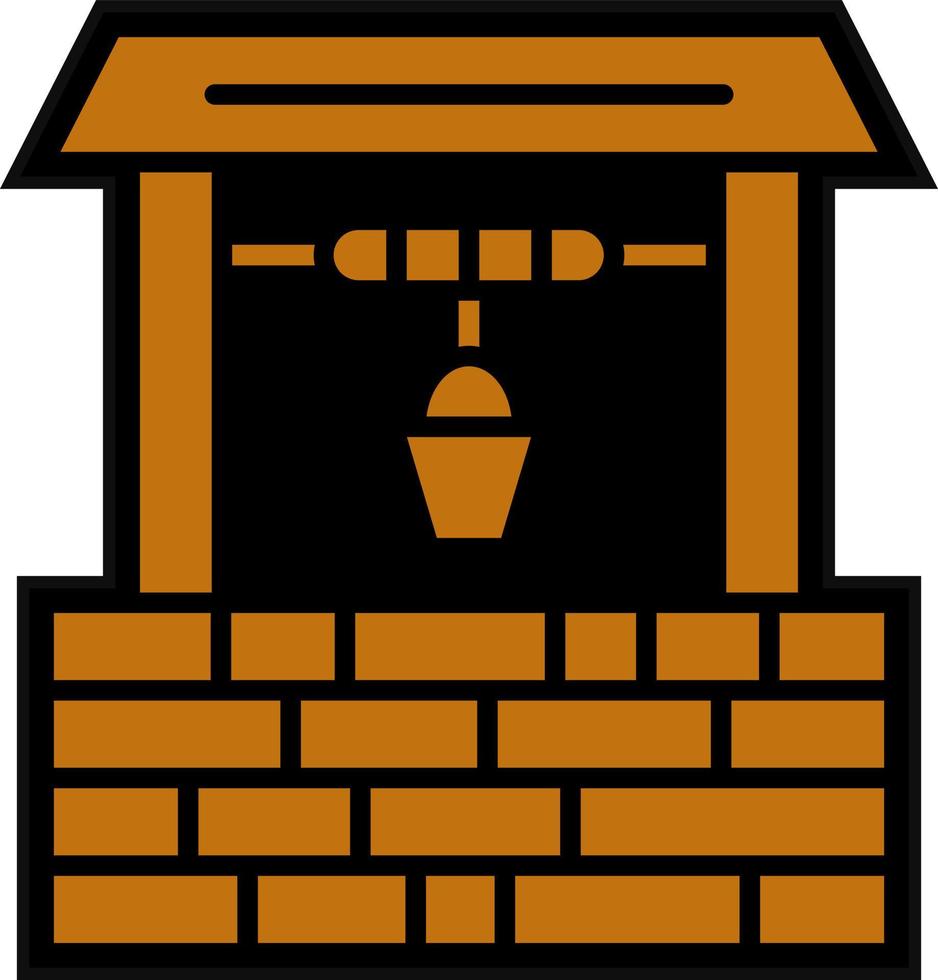 Water Well Vector Icon Design