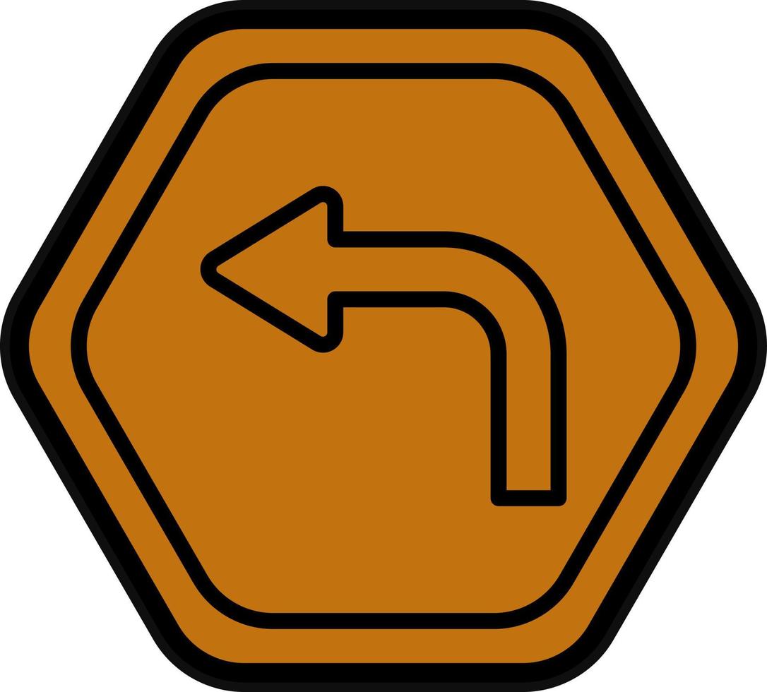 Turn Left Vector Icon Design