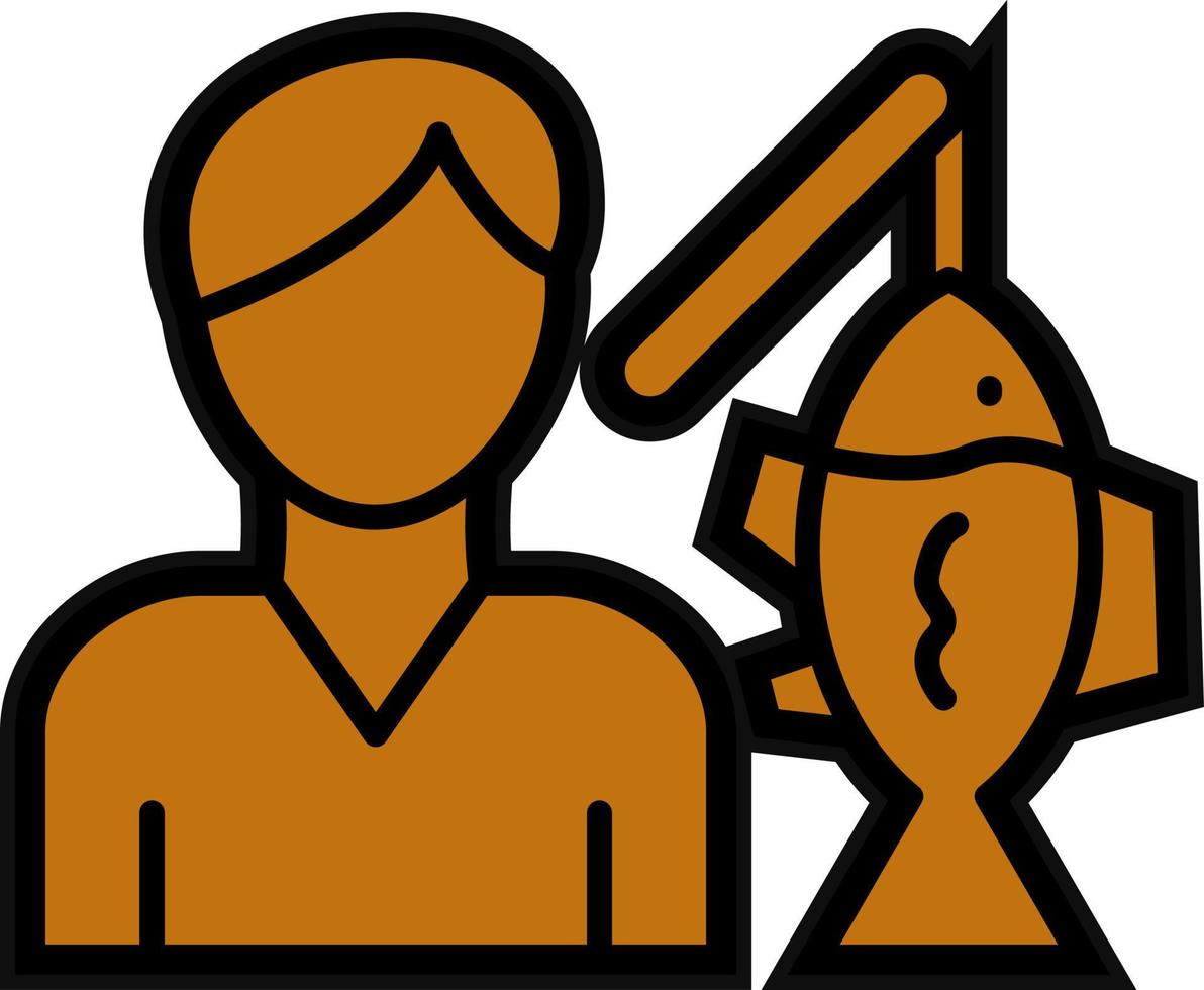 Fisherman Vector Icon Design