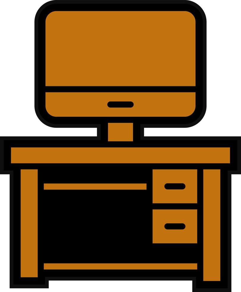 Computer Table Vector Icon Design