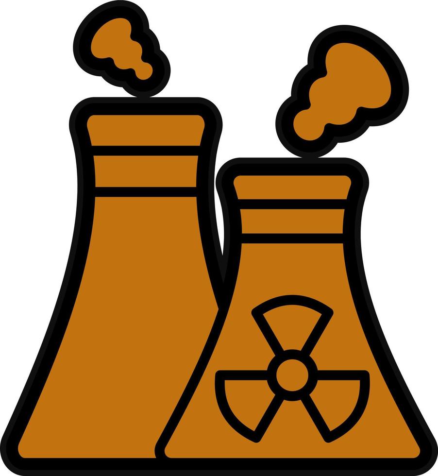 Nuclear Plant Vector Icon Design