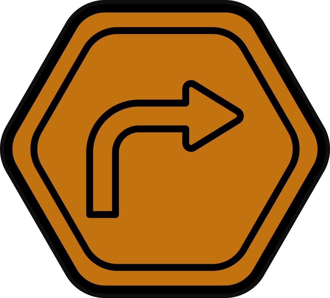 Turn Right Vector Icon Design