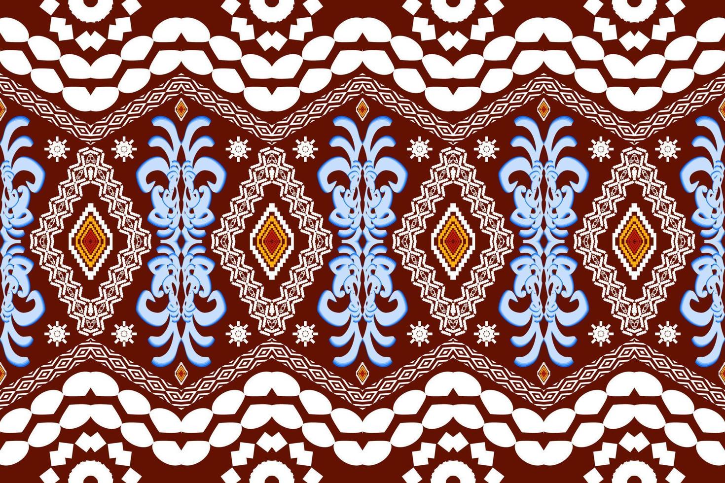 patrón de arte tradicional oriental étnico geométrico. estilo de bordado tribal de figura. diseño para antecedentes étnicos, papel tapiz, ropa, envoltura, tela, elemento, sarong, ilustración vectorial vector