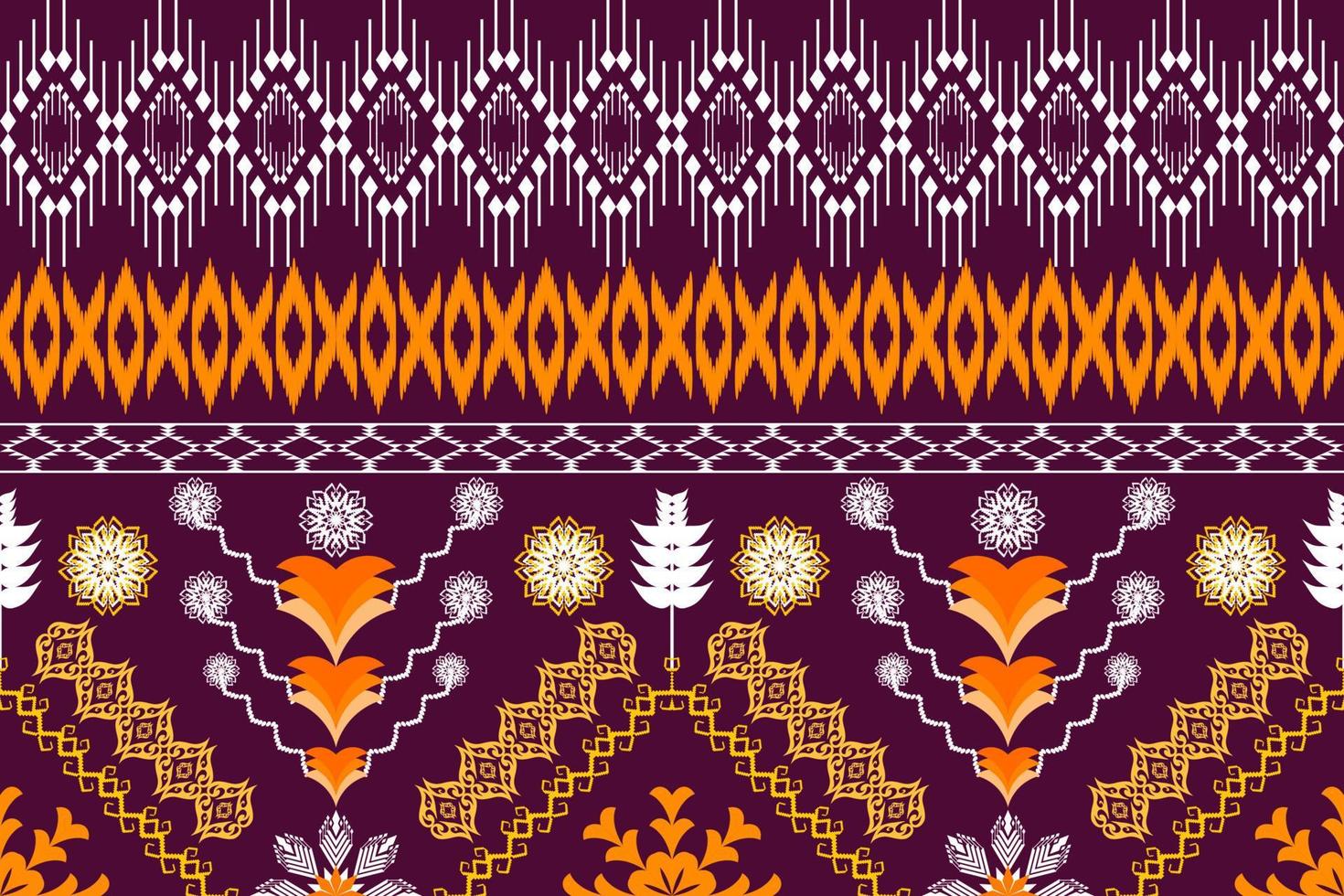 patrón de arte tradicional oriental étnico geométrico. estilo de bordado tribal de figura. diseño para antecedentes étnicos, papel tapiz, ropa, envoltura, tela, elemento, sarong, ilustración vectorial vector